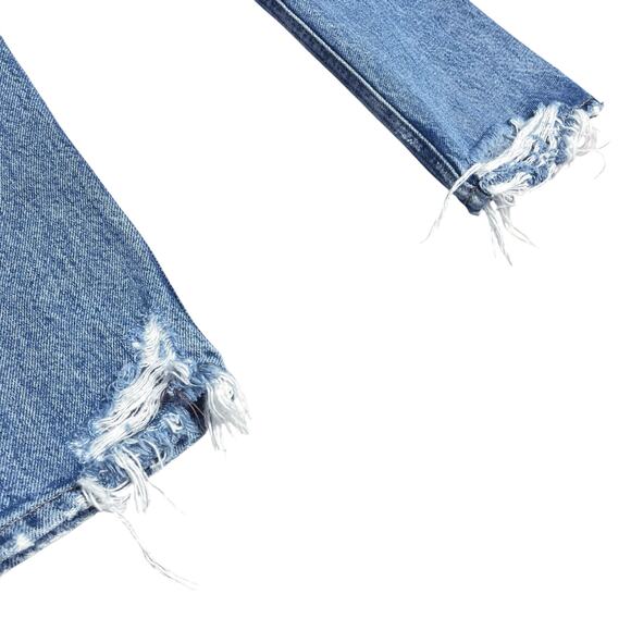 AGOLDE Riley High Rise Straight Crop Jean in Emulsion Wash Size 23 Ripped Hems - Picture 6 of 9